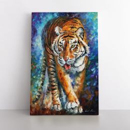 Tiger Palette Knife Oil Painting by Leonid Afremov Animal Canvas Wall Art