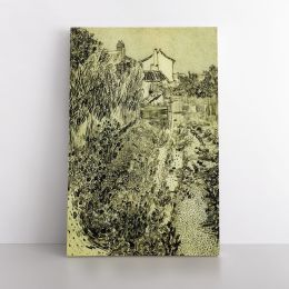 Vincent Van Gogh Painting The Garden with Flowers Abstract Canvas Wall Art