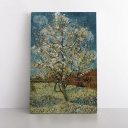 Vincent Van Gogh Painting Pink Peach Tree In Blosom Abstract Canvas Wall Art