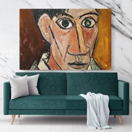 Autorretrato 1907 Painting by Pablo Picasso Artistic Modernism wall art by Pablo Canvas Wall Art