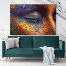 Abstract Art Photo Print on Canvas with Frame Girl Eye Artworks Wall Mural Hangings Home Decor