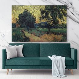 Landscape at Twilight by Vincent Van Gogh Dutch Painter Original wall art by Vincent Canvas Wall Art