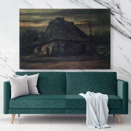 Cottage At Nightfall by Vincent Van Gogh Dutch Painter Original Canvas Wall Art