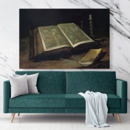 Still Life With Bible by Vincent Van Gogh Dutch Painter Original Canvas Wall Art
