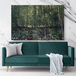 Trees and Under Growth Painting by Vincent Van Gogh Dutch Painter Original wall art Canvas Wall Art