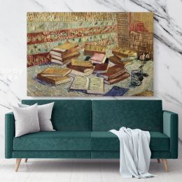 Still Life French Novel Painting by Vincent Van Gogh Dutch Painter Original wall art Canvas Wall Art
