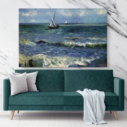 Seascape At Saintes Maries Painting by Vincent Van Gogh Dutch Painter Original wall Canvas Wall Art