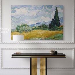 Vincent Van Gogh Original Painting Wheat Field with Cypresses Canvas Wall Art
