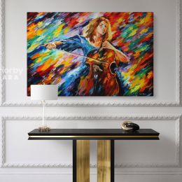 Famous Oil Painting Blue Rhapsody by Leonid Afremov Canvas Wall Art