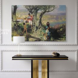 Henryk Hector Siemiradzki: Ancient Rome in a Village Photo Print on Canvas