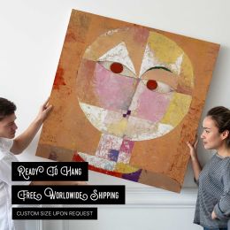 Senecio (Baldgreis) (1922) painting in high resolution by Paul Klee Square Canvas Wall Art