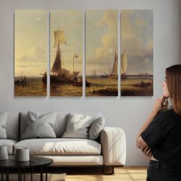 Shipping in A Calm by Abraham Hulk Snr Canvas Wall Art Print
