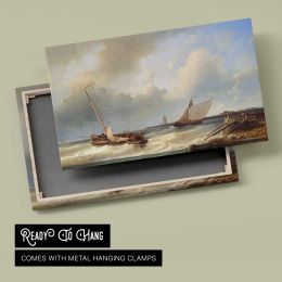 Shipping Off the Dutch Coast by Abraham Hulk Snr Canvas Wall Art Print