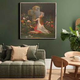 "Simply to thy cross I cling" Square Canvas Wall Art