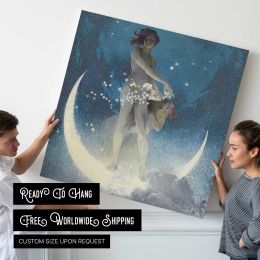 Spring Scattering Stars (1927) by Edwin Blashfield Square Canvas Wall Art