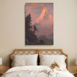Sunrise on the Matterhorn - Majestic Alpine Scene By Albert Bierstadt 
