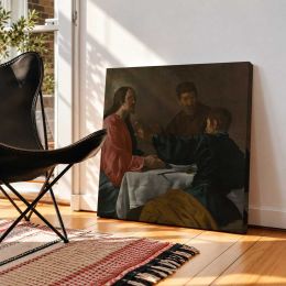 Supper at Emmaus by Diego Velázquez Square Canvas Wall Art