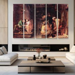 Tavern Gathering by Adriaen Brouwer Canvas Wall Art Print