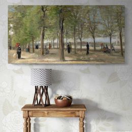 Terrace in the Luxembourg Gardens Panoramic Canvas Print