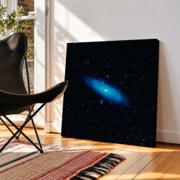 The Andromeda galaxy's older stellar population in blue Square Canvas Wall Art