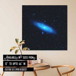 The Andromeda galaxy's older stellar population in blue Square Canvas Wall Art