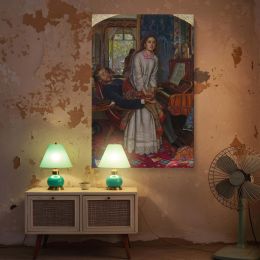 The Awakening Conscience by Holman Hunt - Gilded Victorian Interior with Red Carpet 