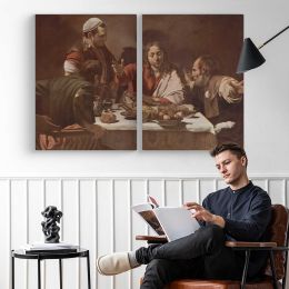 The Calling of Saint Matthew by Caravaggio Canvas Wall Art Print