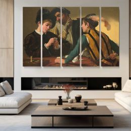 The Cardsharps by Caravaggio Canvas Wall Art Print
