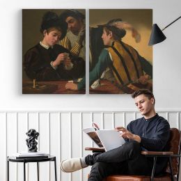 The Cardsharps by Caravaggio Canvas Wall Art Print
