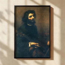 The Cellist by Gustave Courbet - Dark Self-Portrait with Musical Expression 