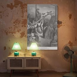 The Cross Is Raised - Christ's Crucifixion Engraving by Gustave Dore 