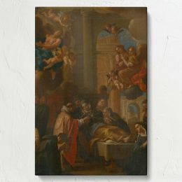 The Death of a Saint - Baroque Religious Interior with Angels