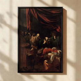 The Death of the Virgin - Caravaggio Religious Scene with Apostles and Sacred Light 