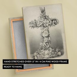 The Easter Cross - Vintage Floral Cross Design for Resurrection By Currier & Ives 