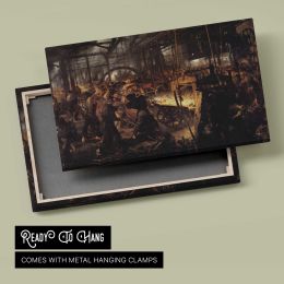 The Foundry by Adolph von Menzel Canvas Wall Art Print