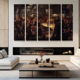 The Foundry by Adolph von Menzel Canvas Wall Art Print