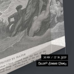 The Great Flood by Gustave Dore - Genesis Engraving of Chaos, People and Animals Canvas Wall Art