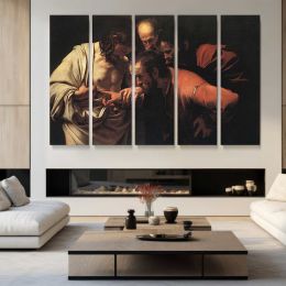 The Incredulity of Saint Thomas by Caravaggio Canvas Wall Art Print