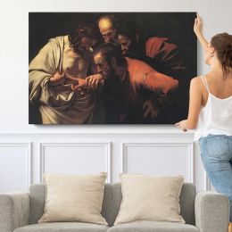 The Incredulity of Saint Thomas by Caravaggio Canvas Wall Art Print