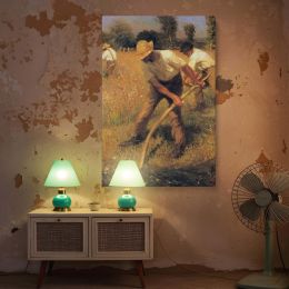 The Mowers by George Clausen - Sunlit Meadow with Working Farmers 