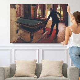 The Pianist at a Grand Piano by Gustave Caillebotte Canvas Wall Art Print