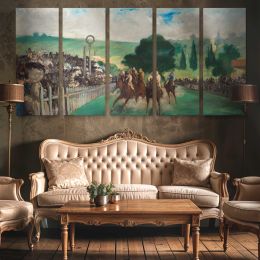 The Races at Longchamp by Edouard Manet Panoramic Wall Art