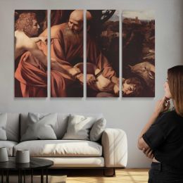 The Sacrifice of Isaac by Caravaggio Canvas Wall Art Print