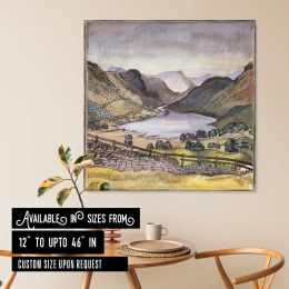 Thirlmere (1914) painting in high resolution by Paul Nash Square Canvas Wall Art
