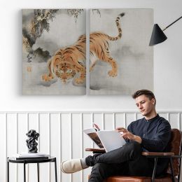 Tiger Japanese Ukiyo-e Art by Isen'in Hoin Eishin Canvas Wall Art Print