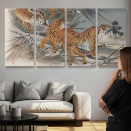 Tigers and Soldiers by Fukuda Hatsujiro Panoramic Wall Art
