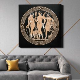 Two women at their toilet, a satyr looks on. Gouache painting by S.W. Kelly, 1937 Square Canvas Wall Art