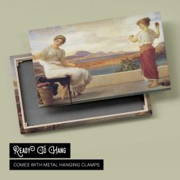 Two Women overlooking the Sea by Frederic Leighton Canvas Wall Art Print