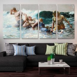Undertow by Winslow Homer Panoramic Canvas Print
