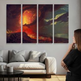 Vesuvius in Eruption, with a View Over the Islands in the Bay of Naples by Joseph Wright of Derby Canvas Wall Art Print